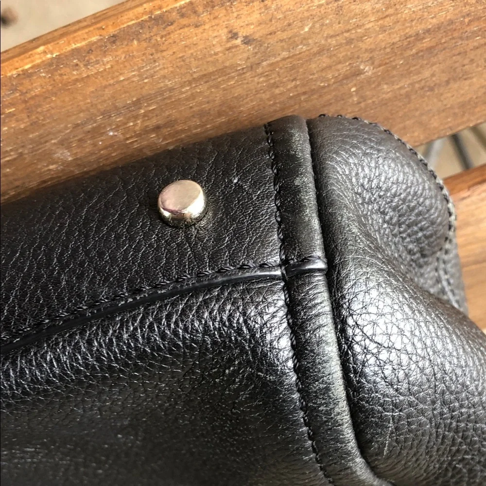 kate spade Black Leather Satchel with Gold Hardware